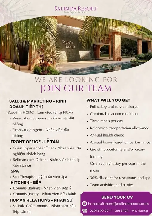 Various Position Salinda Resort