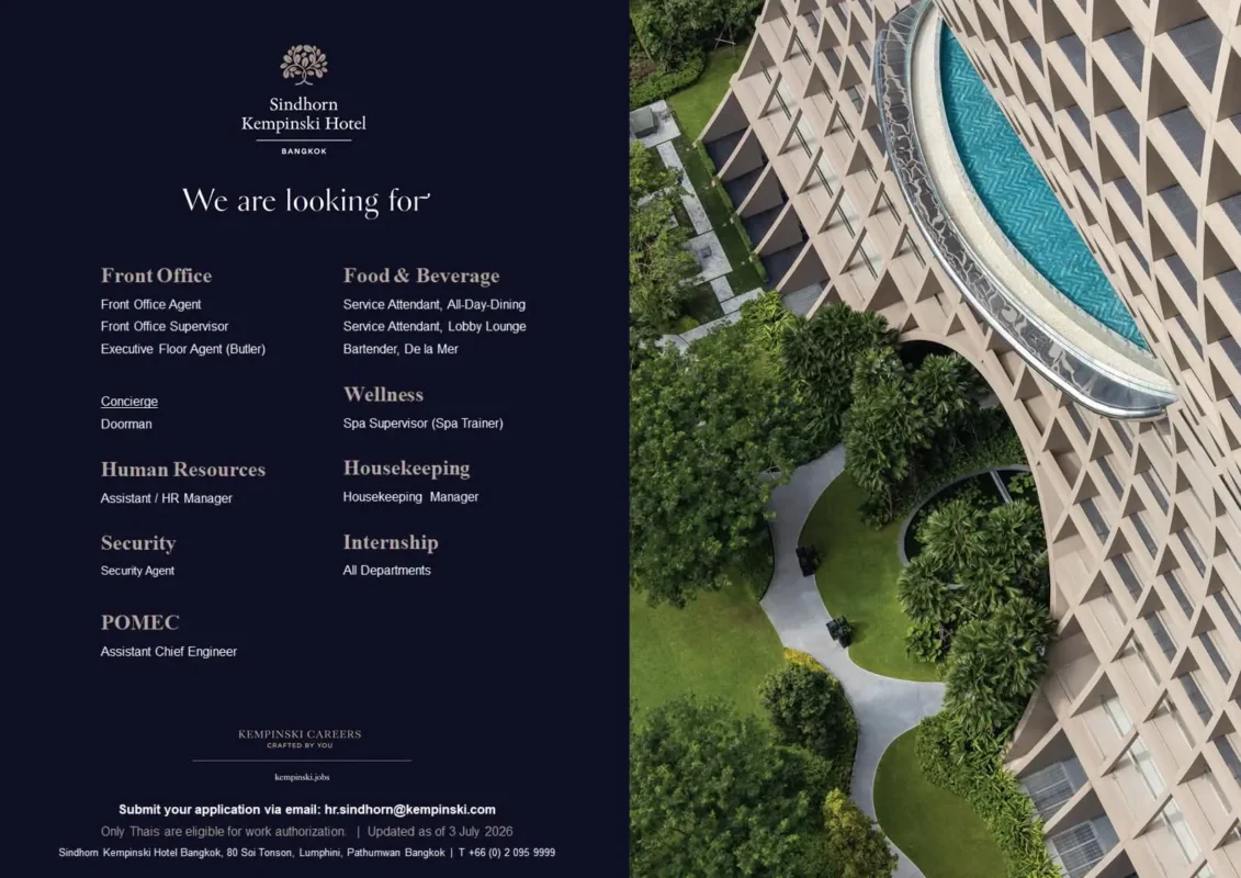 Various Position Kempinski Bkk