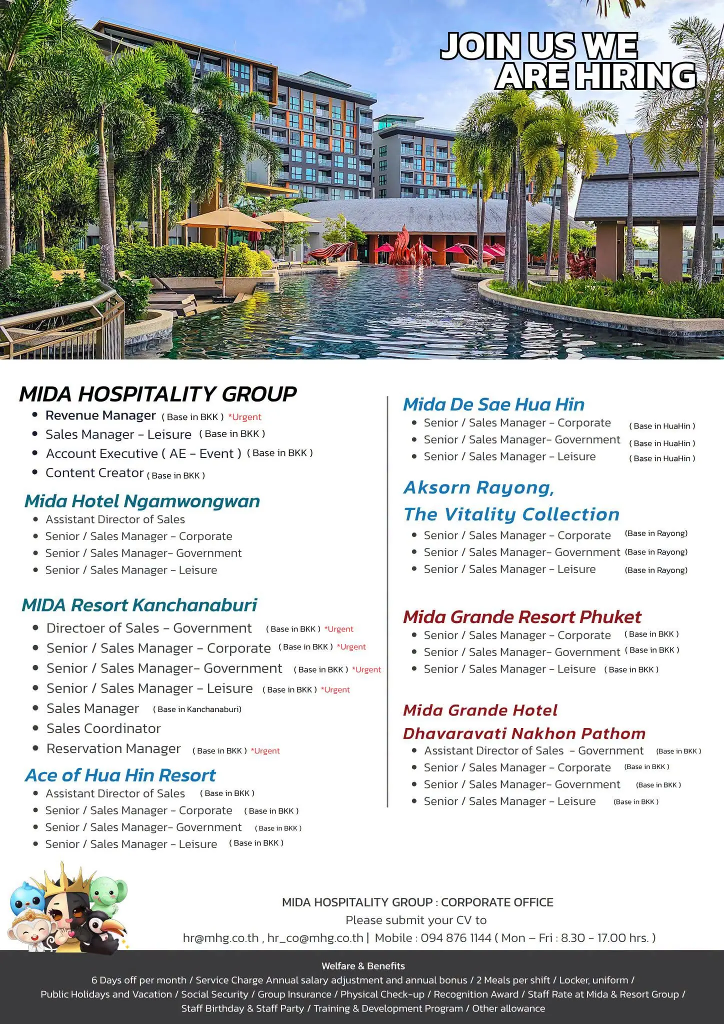 Various Position Mida Thailand