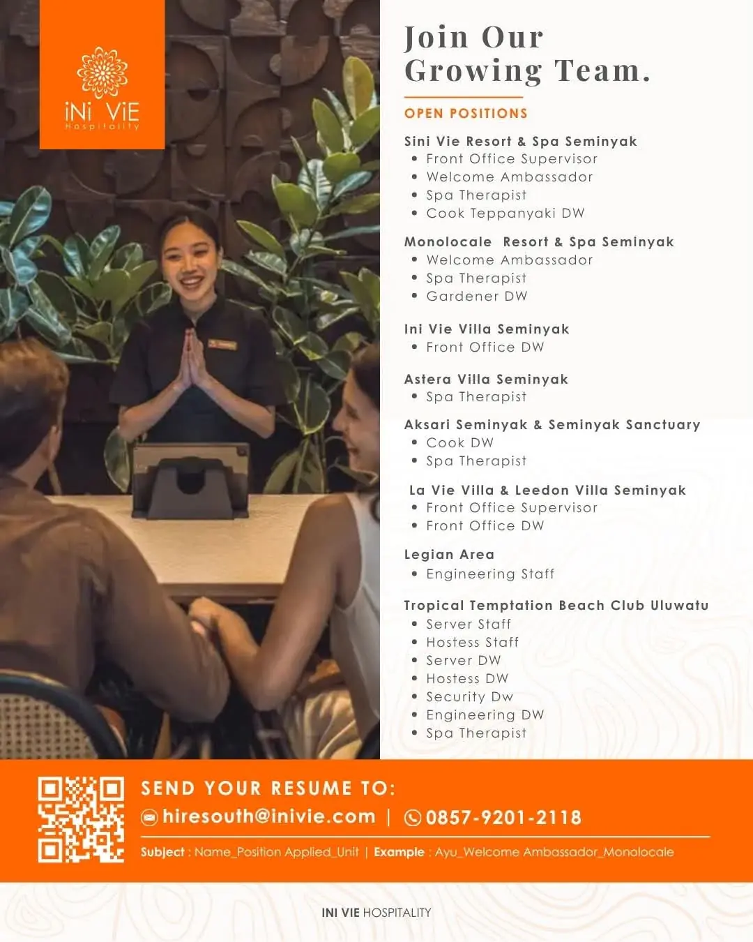 Various Position Ini Vie Seminyak