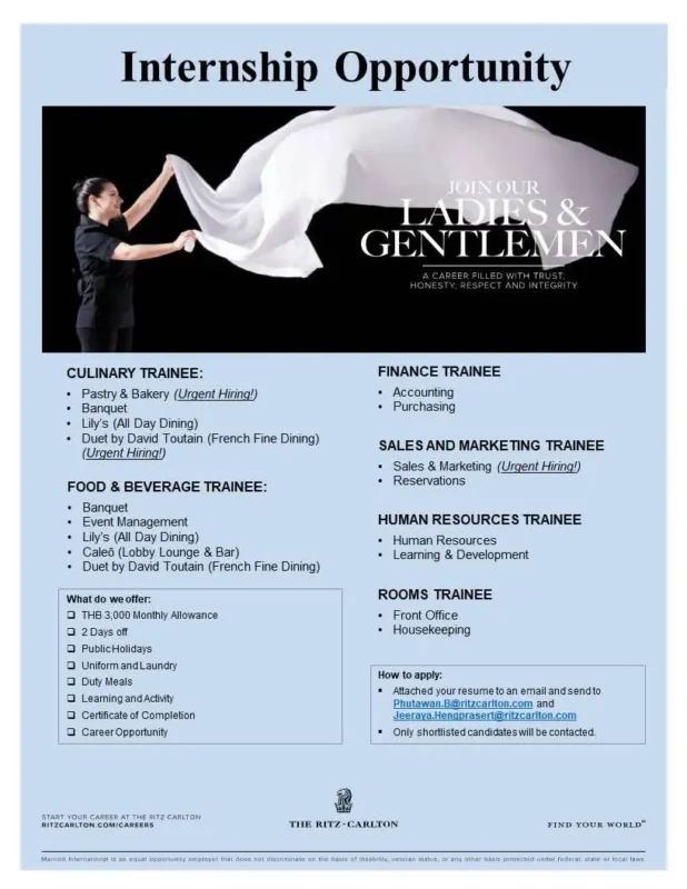 Internship Ritz Thailand