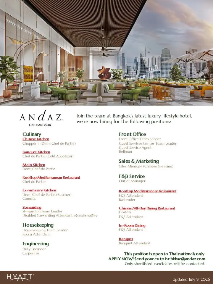 Various Position Andaz Bkk