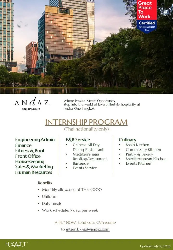 Internship Andaz Bkk