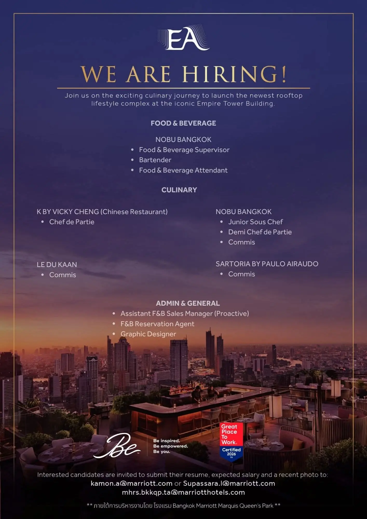 Various Position Marriott BKK