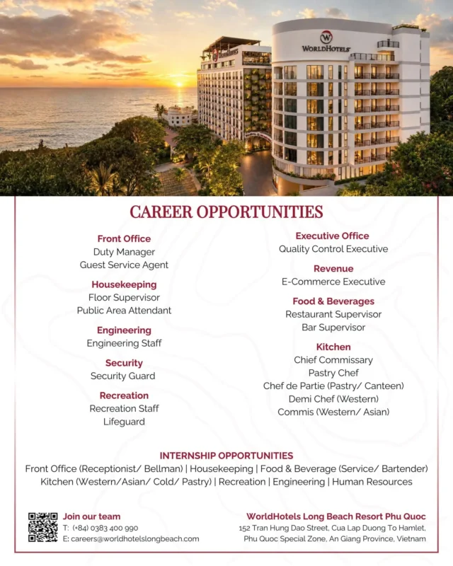 Various Position Worldhotels Phu Quoc
