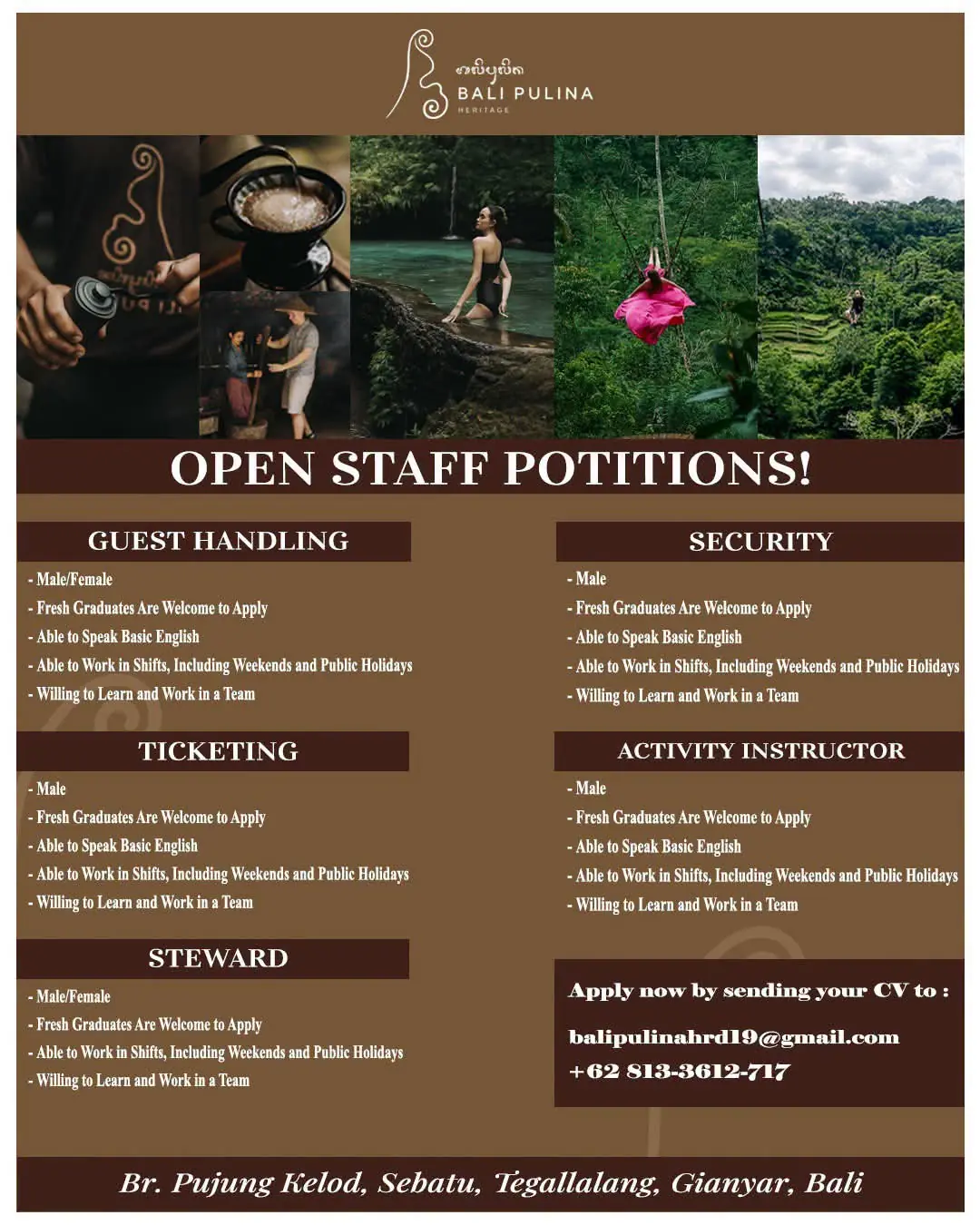 Various Position Bali Pulina