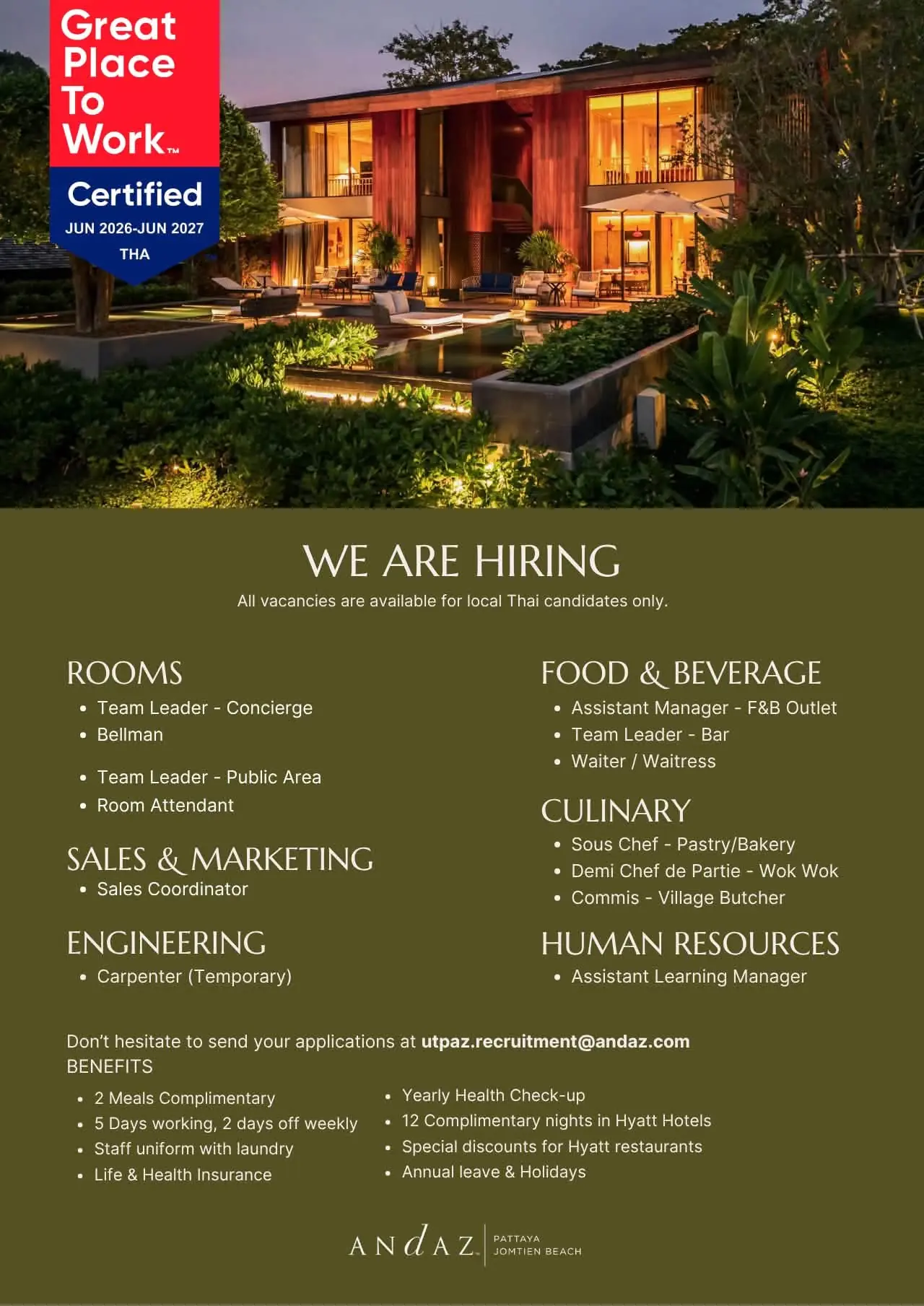 Various Position Andaz Pattaya
