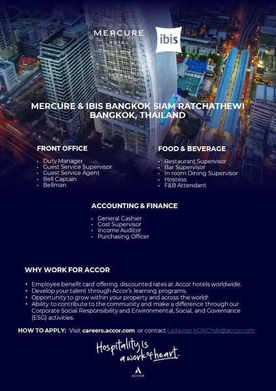 Various Positon Mercure Bkk
