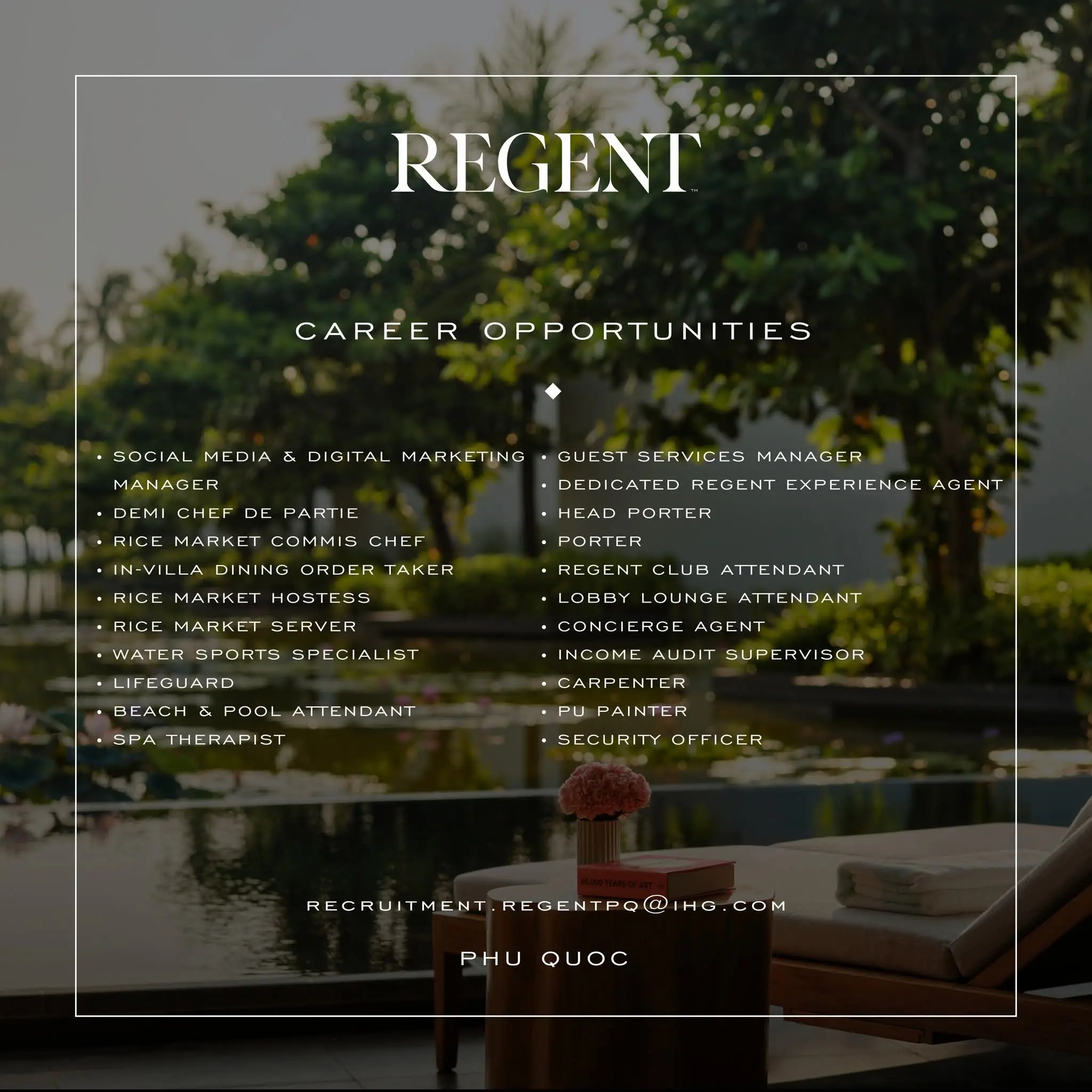 Various Position Regent  Phu Quoc