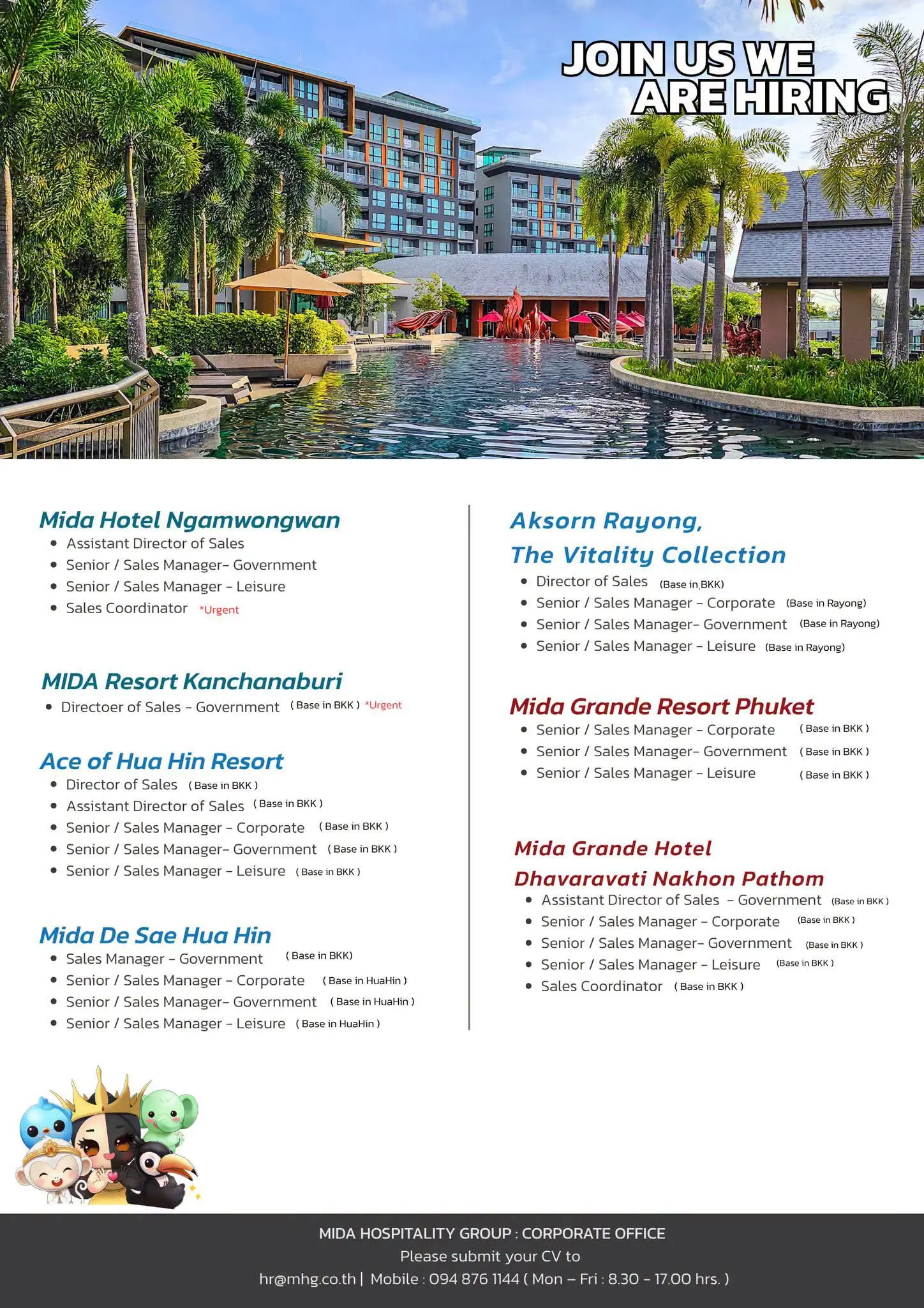 Various Position Mida Thailand