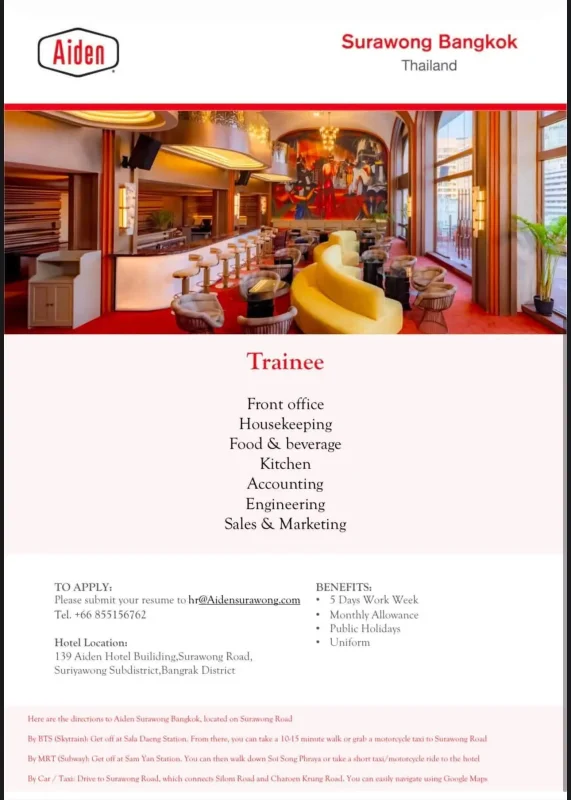 Internship Aiden Surawong Bkk