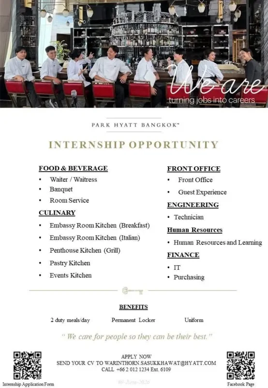 Internship Park Hyatt Bkk
