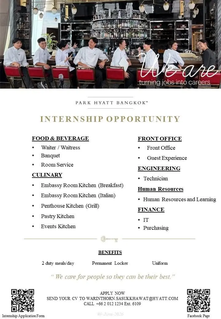 Internship Park Hyatt Bkk