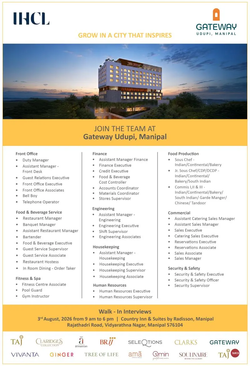 Various Position IHC Manipal