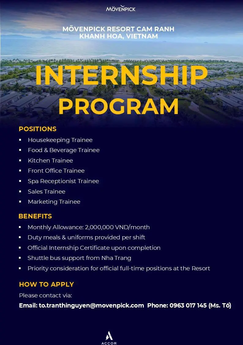Internship Movenpick Cam Rahn