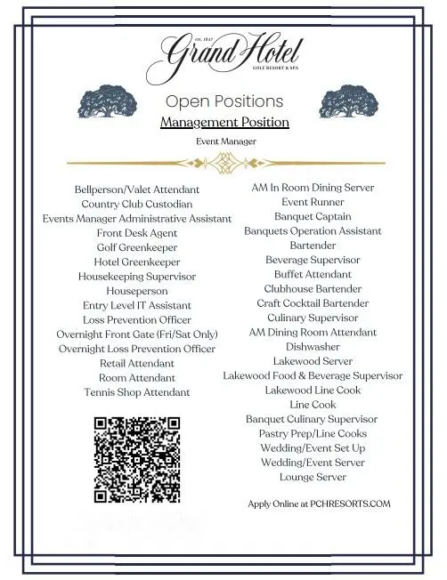 Various Position Grand Hotel Resort