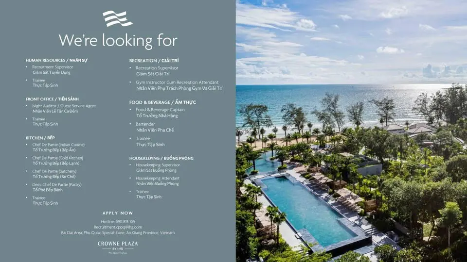 Various Position Crowne Plaza Vietnam