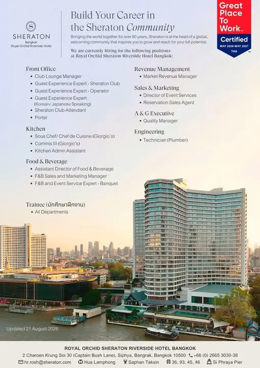 Various Position Sheraton Bkk