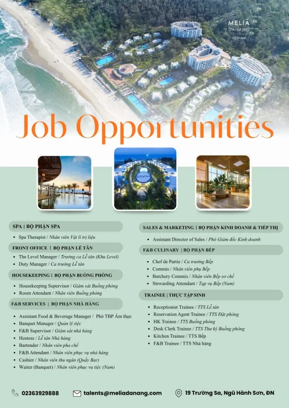 Various Position  Melia Danang