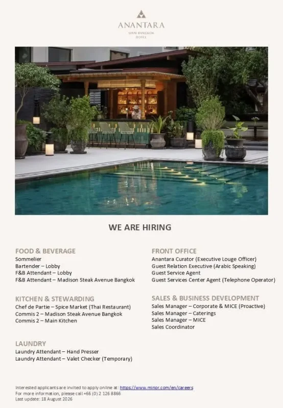 Various Position Anantara BKK