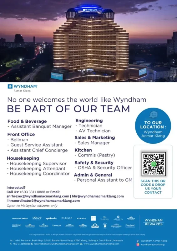 Various Position Wyndham Kiang