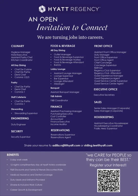 Various Position Hyatt Penang
