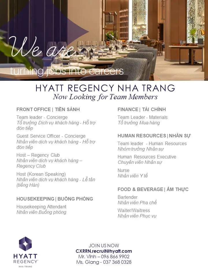 Various Position Hyatt Nha Trang