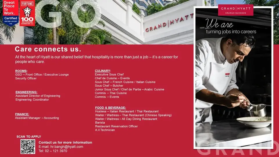 Various Position Grand Hyatt BKK