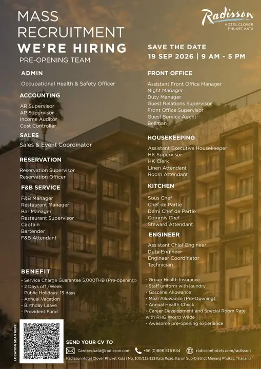 Various Position Radisson Phuket