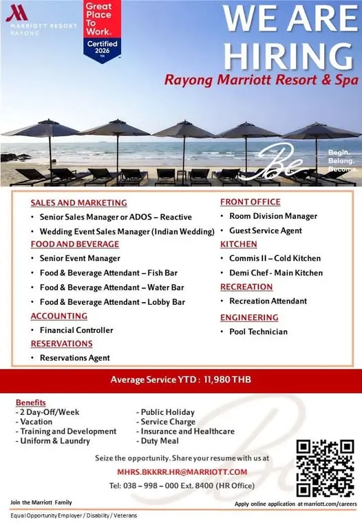 Various Position Marriott Rayong