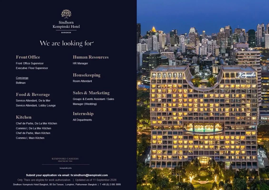 Various Position Kempinski BKK