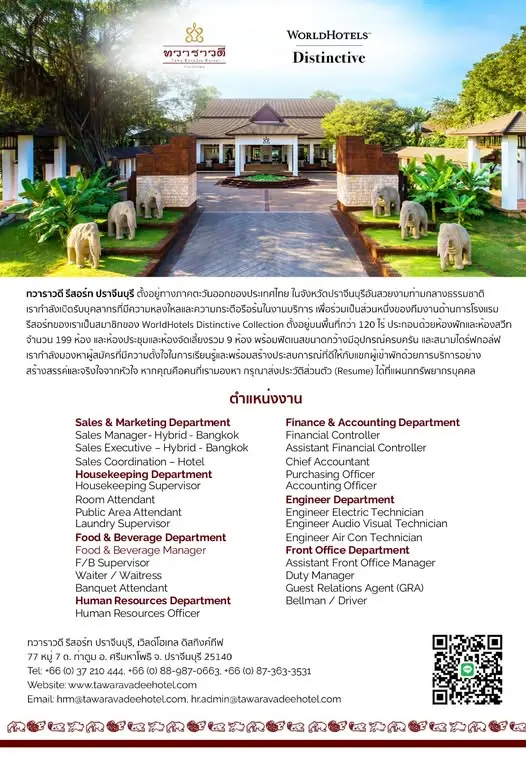 Various Position Word Hotel  Thai