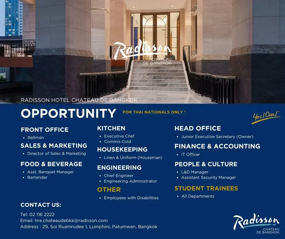 Various Position Radisson BKK