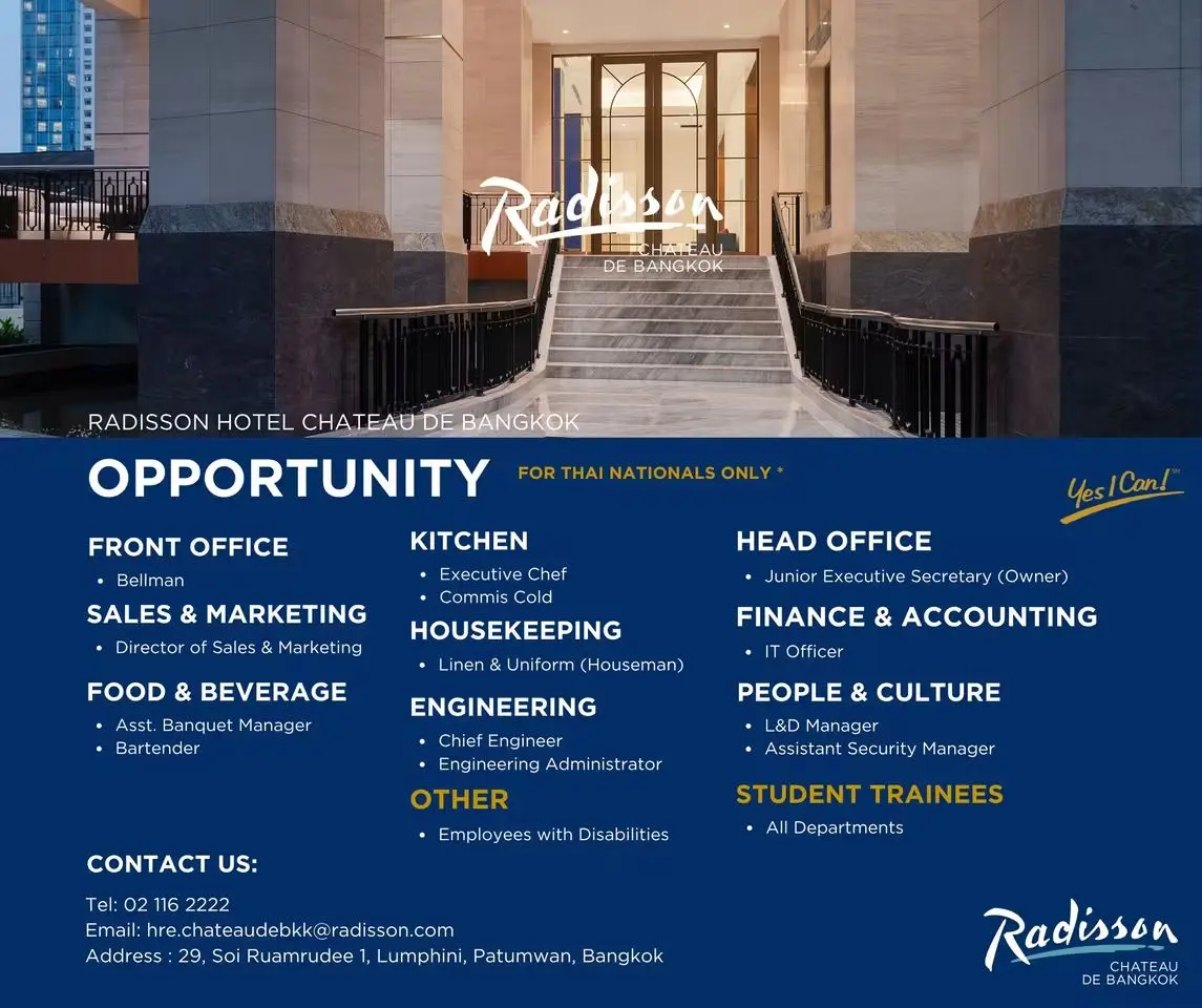 Various Position Radisson BKK