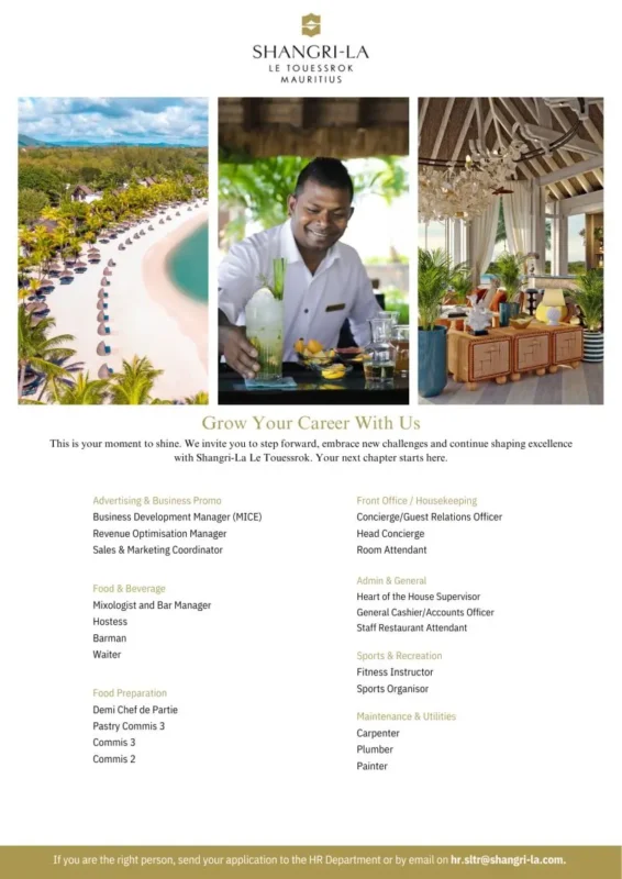 Various Position Shangri Mauritius