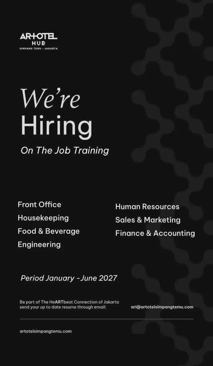 Various Positions Artotel Hub Jakarta